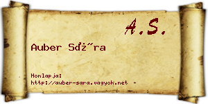 Auber Sára névjegykártya
